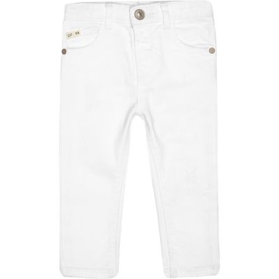 Mini boys white skinny jeans
